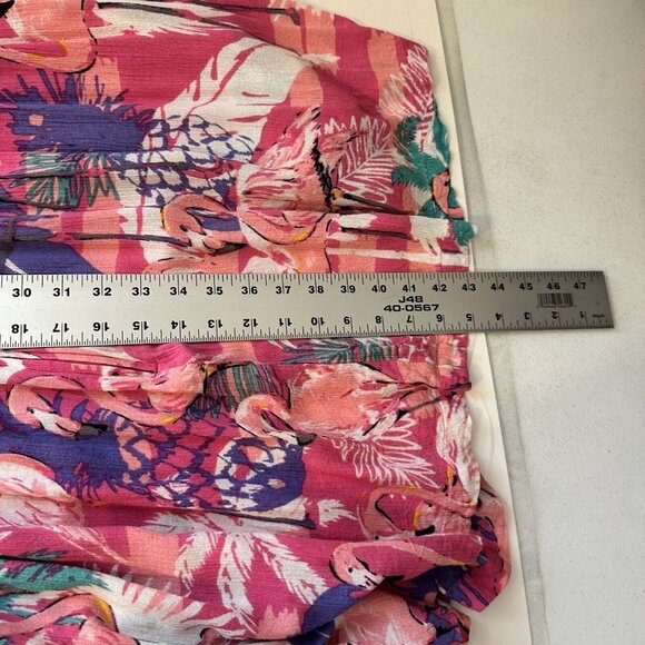 Go Softly Womens Pink Flamingo MuMu Housedress Small Zip Up Short Sleeve Midi - Picture 13 of 13